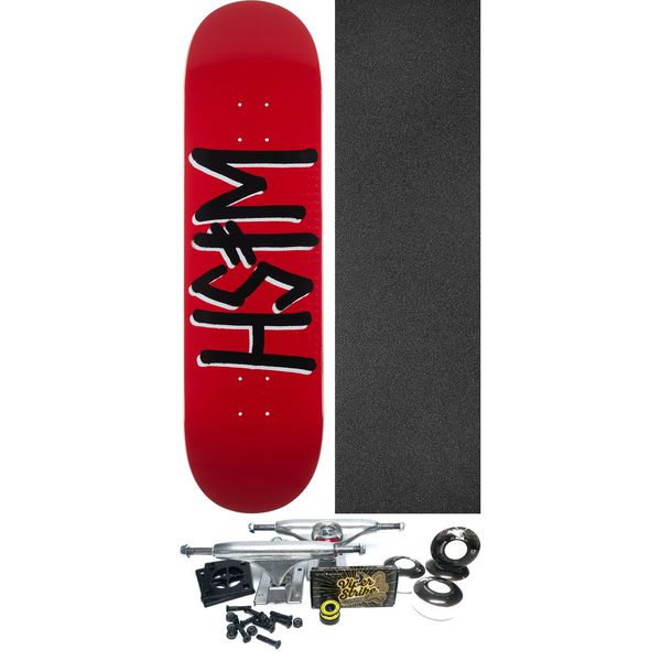 Deathwish Skateboards Wish Red / Black Skateboard Deck - 8.5" x 31.75" - Complete Skateboard Bundle